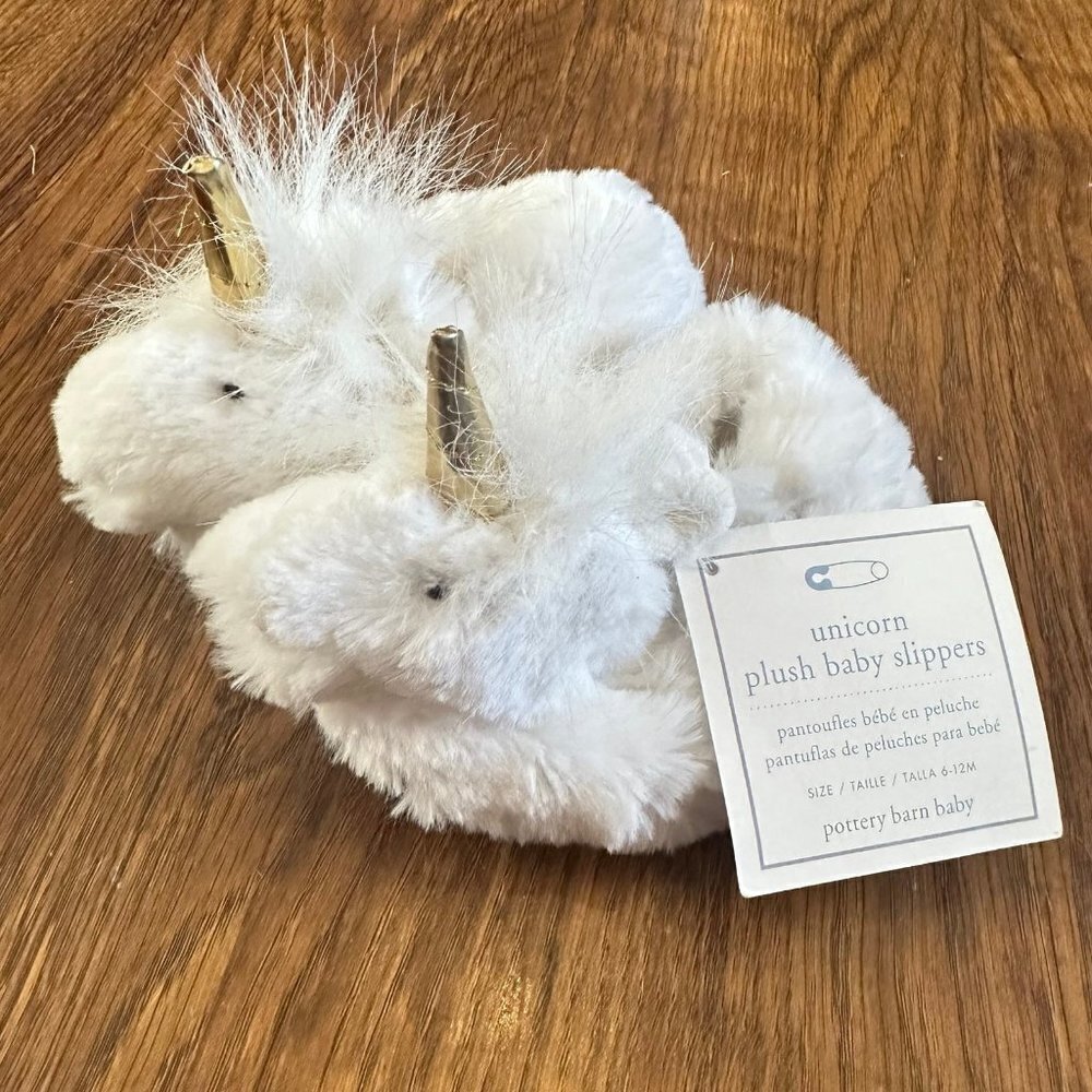 NWT Pottery Barn Kids unicorn slippers